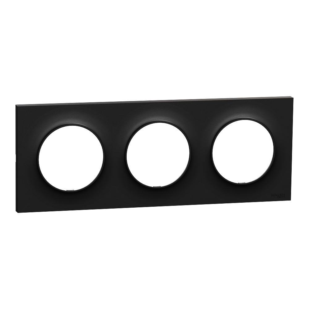 Odace Origine plaque 3 postes noir